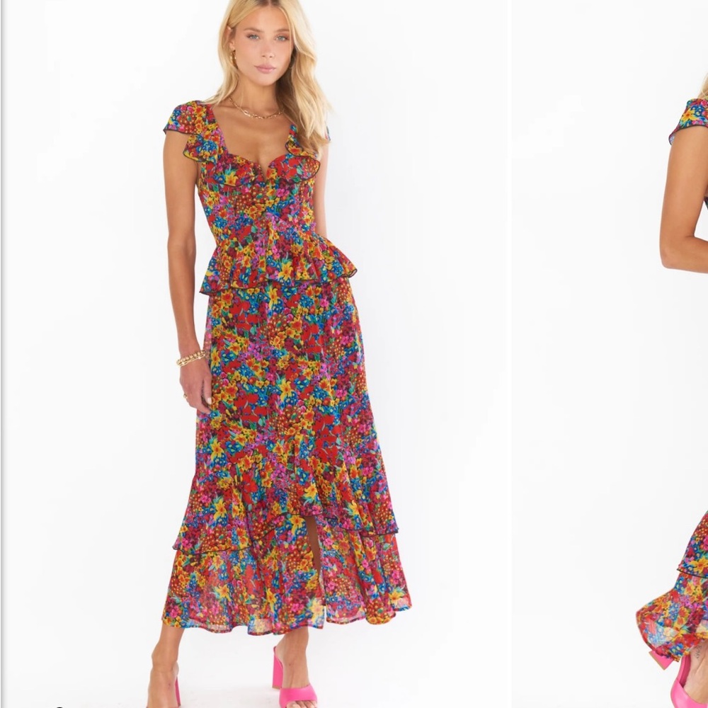 Show Me Your Mumu Reese Ruffle Dress Garden Glow